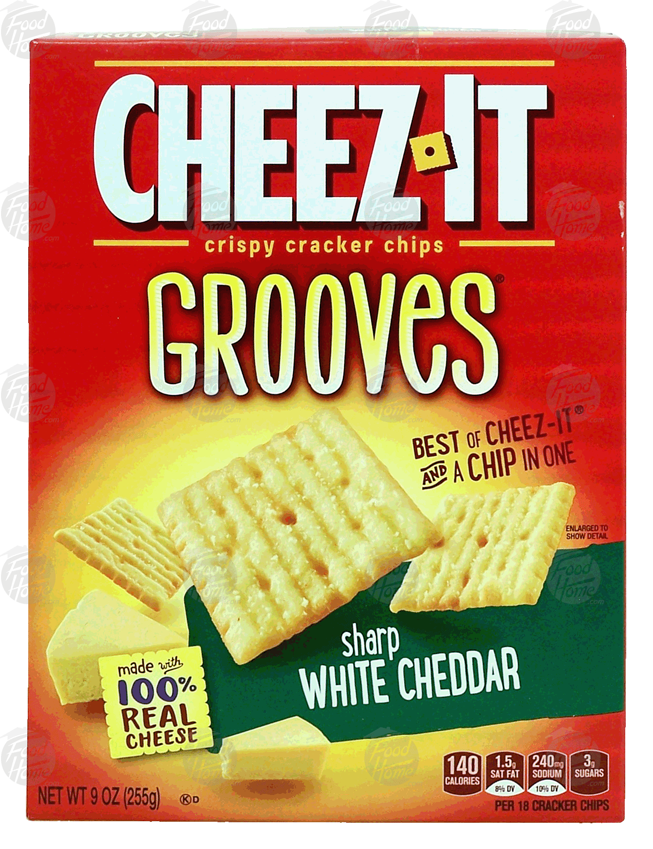 Sunshine Cheez-It grooves; sharp white cheddar crispy cracker chips Full-Size Picture